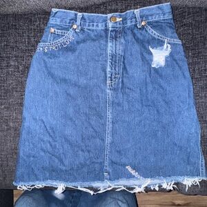 Lee Blue Embellished Knee-Length Pencil Skirt